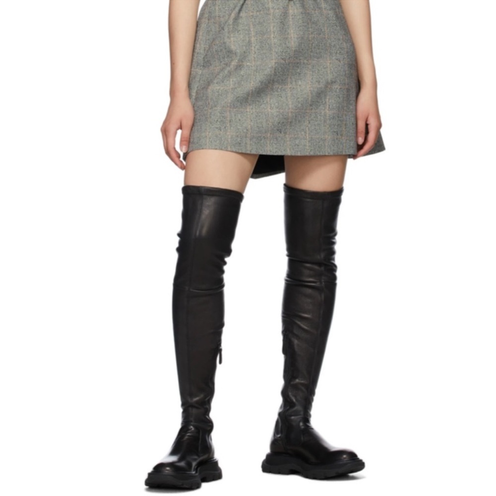 ALEXANDER MCQUEEN Tread Leather Over-The-Knee Boots Size 36 - Picture 6 of 16